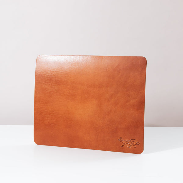 Large Leather Mousepad - Cognac