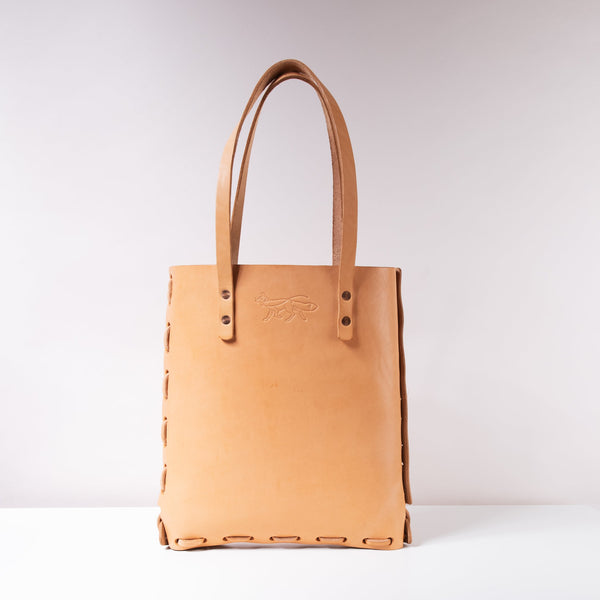 Natural leather tote clearance